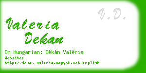 valeria dekan business card