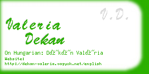 valeria dekan business card